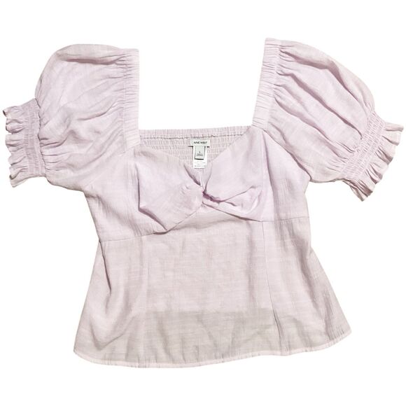 Nine West Tops - Nine West Lilac Fairy Puff Sleeve Corset Top Cottagecore Girly Princess Size L
